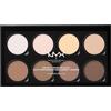 NYX Professional Makeup Highlight & Contour Pro Palette, Contouring Kit in polvere, Otto tonalità matte e perlescenti