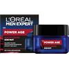 L'Oréal Paris men expert L'Oréal Men Expert Crema notte contro le rughe per gli uomini, crema idratante anti-invecchiamento per il viso contro la pelle stanca e opaca, crema viso per uomo con acido ialuronico, Power Age, 1 x