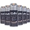 EVIN HOMME | Deodorante Uomo Spray Venus, Fragranza Rum e Polvere di Cacao, Formula Attiva per 24h, 6x150ml