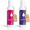 LALILL Set Cleaner per Unghie 100 ml + Acetone Remover 100 ml - Sgrassatore e Solvente per Gel, Smalti Semipermanenti e Acrilico - Detergente Professionale per Unghie