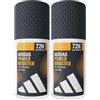 Adidas, Power Booster Deodorante Roll-on Anti-traspirante Uomo, 72 Ore di Protezione, Formula Vegana e Senza Alcol, 50ml (Confezione da 2)