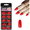 GLAM UP Glam'Up Paris - Unghie finte - Copertura completa - Facile da usare, 100 pezzi, forma di mandorla, n. 176, colore: Rosso