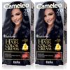 Cameleo - Omega Plus - Tinta per Capelli - Blu nero - Colore Profondo, Duraturo - Colorazione Permanente - Protezione per i Capelli - Kit Completo per la Colorazione - 50ml (Confezione da 2)