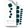 ohora Strisce per pedicure in gel semi-indurito 34 pezzi (P blu pavone) - Include 16 strisce in tinta unita, 14 fasce per accenti, 2 tamponi di preparazione, lima per unghie e bastoncino di legno