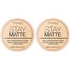 Rimmel London Stay Matte Pressed Powder, formula minerale per un effetto di lucentezza di lunga durata, luce di pesca, 14 g1 Cipria, Colore Trasparente, g (Confezione da 2), 001 TRANSPARENTE