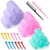 Elalove Set di 32 bigodini per capelli, 18 rotoli per capelli autoaderenti con 12 clip e 2 pettini, bigodini per capelli lunghi, medi, corti