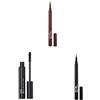 3INA MAKEUP - The Color Pen Eyeliner 575 + The 24h Level Up Mascara 900 + The 24h Pen Eyeliner 900 - Eyeliner Marrone Lunga Durata - Mascara Nero Ciglia Lunghe - Eyeliner Nero - Vegan - Cruelty Free