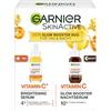 Garnier Vitamina C Glow Booster Serum Duo per giorno e notte, con siero anti-scuro e siero di notte brightening Night contro macchie scure e pelle stanca, formula vegana, SkinActive, 2 x 30 ml