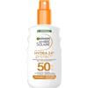 Garnier Ambre Solaire Hydra Protect+ 24h SPF 50 Parasole Spray Protezione UVA e UVB con Vitamina E, 150 ml