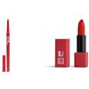 3INA MAKEUP - The Automatic Lip Pencil 244 + The Lipstick 244 - Matita Labbra Rosso Waterproof + Rossetto Rosso Intenso Matte - Vegan - Cruelty Free