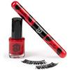 Jolly Dim Makeup Jolly Dim by Inglot Makeup Set 1 - Matte & Gloss Lip Duo Deep Red 1, Eyelashes Classy, Nail Polish Carmine 5, idea regalo Per il look della sera o di tutti i giorni