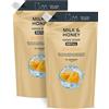 by Amazon, Ricarica di sapone per le mani al latte e miele, 2 x 1000 ml