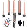 BESTOPE PRO Set di ferro arricciacapelli 5 in 1, adatto per tutti i tipi di capelli, materiale ceramico, riscaldamento rapido con due livelli di temperatura, guanti e 2 fermagli per capelli.