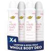 Dove Deodorante Dove Spray Whole Body Deo 150ml, Deodorante per Tutto il Corpo, Profumo di Lamponi e Rosa, Protezione dagli Odori fino a 72 ore, Dermatologicamente Testato, Formula Antimacchie