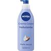 NIVEA Crema Corpo Vellutante 500 ml, Crema idratante corpo 72h arricchita con Acido Ialuronico Puro, Burro di Karité e Siero Nutrimento Intenso, Crema corpo idratante pelle secca