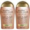OGX Ever Straightening + Brazilian Keratin Smooth Shampoo da viaggio con Cheratina per capelli lisciante e Olio di Cocco e Avocado, Shampoo capelli ricci in pratico formato travel size da 88.7 ml