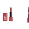 3INA MAKEUP - The Lipstick 254 + The Automatic Lip Pencil 254 - Rosa Nudo Medio - Rossetto + Matita Labbra Waterproof - Lip Liner con Temperino - Vegan - Cruelty Free