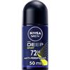NIVEA MEN Deep Sport Roll-on 50 ml, Deodorante uomo arricchito con Carbone Attivo per 72h di protezione, Deodorante roll on antitraspirante per l'attività sportiva