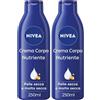 NIVEA Crema Corpo Nutriente 250 ml, Crema idratante corpo 72h arricchita con Acido Ialuronico Puro, Olio di Mandorla e Siero Nutrimento Intenso, Crema corpo idratante pelle secca o molto secca
