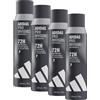 Adidas, Pro Invisible Deodorante Spray Anti-traspirante Uomo, 48 ore di Protezione, Formula Vegana e Senza Alcol, 150ml (Confezione da 4)