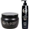 KERAGOLD PRO CC - Set di 2 trattamenti per capelli - shampoo 500 ml + maschera 500 ml - cheratina e olio di ricino per fortificazione e crescita dei capelli