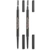 Makeup Revolution, Precise Brow Pencil, matita per sopracciglia a doppia estremità e pennello a rocchetto, punta fine, marrone scuro, 9g (Confezione da 2)