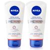 NIVEA Crema Mani 3 in 1 Ripara Pelle Molto Secca e Ruvida (1 x 75 ml), Cura Mani Idratante Formula Ricca e Non Grassa, Crema Idratante Riparante Dexpanthenol (Confezione da 2)