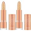 Catrice Cosmetics Glam In Gold Glow Balsamo Labbra, idratante, curativo, adattamento al colore, naturale, lucida (3.5 g) (Confezione da 2)