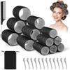 VINATO Bigodini 32 pezzi - Autoagglomeranti con nucleo in alluminio, 18 bigodini in 3 taglie (40 mm, 30 mm, 20 mm), 12 clip per capelli, 1 pettine, Per boccoli e volume, adatti per styling a freddo