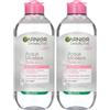 Garnier SkinActive, Acqua Micellare Tutto in 1, Pelli sensibili, Maxi formato, 400 ml (Confezione da 2)