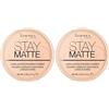 Rimmel London Cipria Compatta Stay Matte - Polvere Opacizzante a Lunga Tenuta per Pelli Grasse e Miste - Warm Beige - 14 g (Confezione da 2)