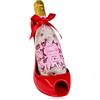 Accentra - Set doccia da donna, in ceramica, con pompa, porta bottiglie di vino, set da 2 pezzi con sali da bagno - Set regalo per compleanno, San Valentino e Natale