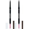 Rimmel London Matita Sopracciglia Brow Pro Microdefiner, Formula a Lunga Durata, Pettinino Incorporato, 002 Soft Brown (Confezione da 2)