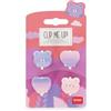 Legami - Set di 4 Mini Mollette per Capelli Clip Me Up!, Tema Teddy, Fermagli per fare Acconciature e Styling, in PS, Acrilico, 2.5 x 2.5 x 1.5 cm