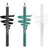 Misslyn | Intense Color Liner - Set di 3 Matite Multiuso, Ombretto & Eyeliner, Ultra Pigmentate, Lunga Tenuta, Cruelty-Free (Nero, Bianco Opaco, Verde Shimmer)