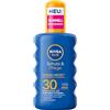 NIVEA SUN Protezione e cura Spray solare SPF 30, protezione solare impermeabile con vitamina C e acido ialuronico, protezione solare ad assorbimento rapido per 48 ore di umidità (200 ml)