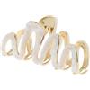 Zenner Fermaglio per capelli Marmo/Oro Off-White - Clip artiglio a zigzag con forma curva e design decorativo - Presa forte per capelli spessi o fini, elegante per uso quotidiano o festivo