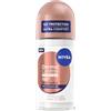 NIVEA Deodorante Roll on Derma Control Clinical Ultra Comfort 50 ml, Deodorante donna antitraspirante per una protezione 100h, 2x Acido Ialuronico e Pro-Vitamina B5, Senza alcool, Profumo di rosa