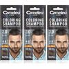 Cameleo Men - Shampoo Colorante - Marrone Scuro - Capelli, Barba, Baffi - Rinfresca - Dura da 4 a 6 Lavaggi - Applicazione facile e veloce - Estratto di Noce - 15 ml (Confezione da 3)