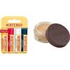 Burt's Bees Balsamo naturale, confezione regalo da 4 tubetti - 60 g & Trattamento per le labbra intensivo notte naturale, trattamento ultra emolliente per la cura delle labbra, 7,08 g - 30 g