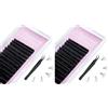 Carehabi Extension Ciglia, Ciglia Easy Fan 0,07d 9-16mm Ciglia 2d~20d Extension Ciglia Professionali Ciglia Volume Russe Extension Ciglia Fai Da Te con Pinzette (Confezione da 2)