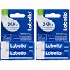 Labello Bipacco Classic Care Balsamo Labbra 2 x 4.8 g, Burrocacao labbra classico fondente sulle labbra, Lip balm con burro di karité idratante fino a 24 ore, Senza oli minerali e paraffine