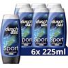 Duschdas Gel doccia 3 in 1 e shampoo Sport Bagno doccia con formula profumata Fresh Energy garantisce un inizio rinfrescante della giornata, 6 x 225 ml