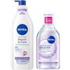 NIVEA Skincare Kit con Crema Corpo Repair & Care 400 ml e Acqua Micellare Delicata 400 ml, Idratazione corpo 72h e detersione viso, occhi e labbra, Senza profumo, Per pelle secca e sensibile