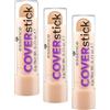 Essence Cosmetics essence COVERstick correttore viso, opacizzante, correttivo del colore, opaca (6g) (Confezione da 3)