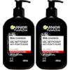Garnier Deep Cleanser Carbone Pure Active Gel Lavant 250 ml (Confezione da 2)