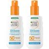 Garnier Ambre Solaire Advanced Sensitive Adulti Ceramide Protect Spray Protettivo SPF50+, 150 ml (Confezione da 2)