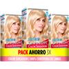 Garnier Confezione da 3 scatole Colorazione Color Sensation Garnier: Vivido e duraturo, copertura completa dei capelli grigi, applicazione con ciotola pennello, capelli morbidi setosi, 110 biondo