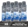 Dove Deodorante Dove Men + Care Cool Fresh Spray Advanced Care, Deodorante Uomo, con 1/4 Crema Idratante, Formula Idratante e Delicata sulla Pelle, Protezione Fino a 72 Ore, 6 Pezzi da 150 ml