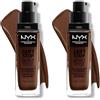NYX Professional Makeup Fondotinta, Can't Stop Won't Stop Full Coverage Foundation, Lunga tenuta, Waterproof, Finish Matte, Tonalità: Warm walnut (Confezione da 2)
